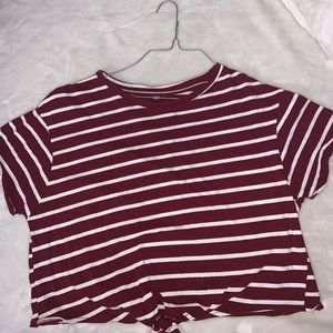 Stripped maroon shirt